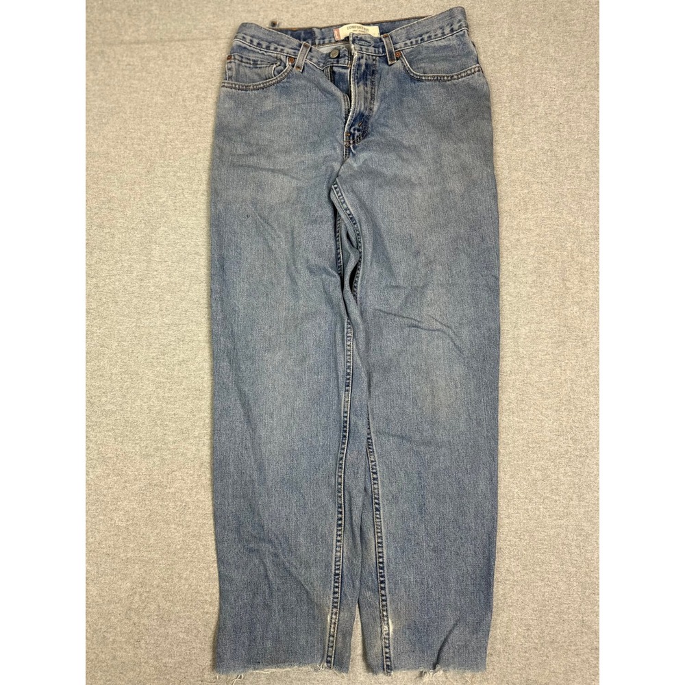 Vintage Levis 550 Jean 31x29 Blue Made USA Raw Hem Distressed Y2K Grunge Skate